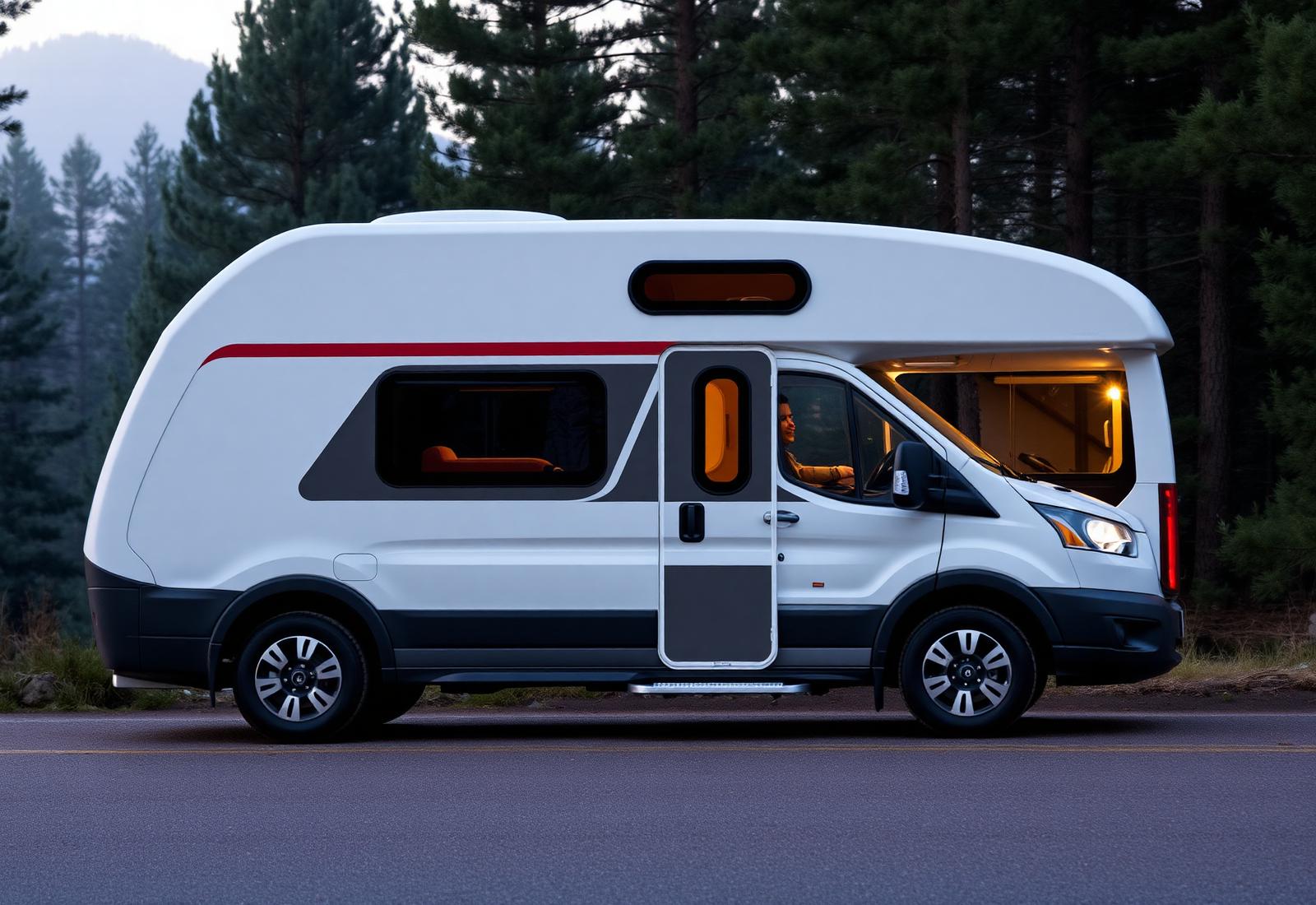 Modelo Neo Space de Nomade Nation en un bosque de pinos